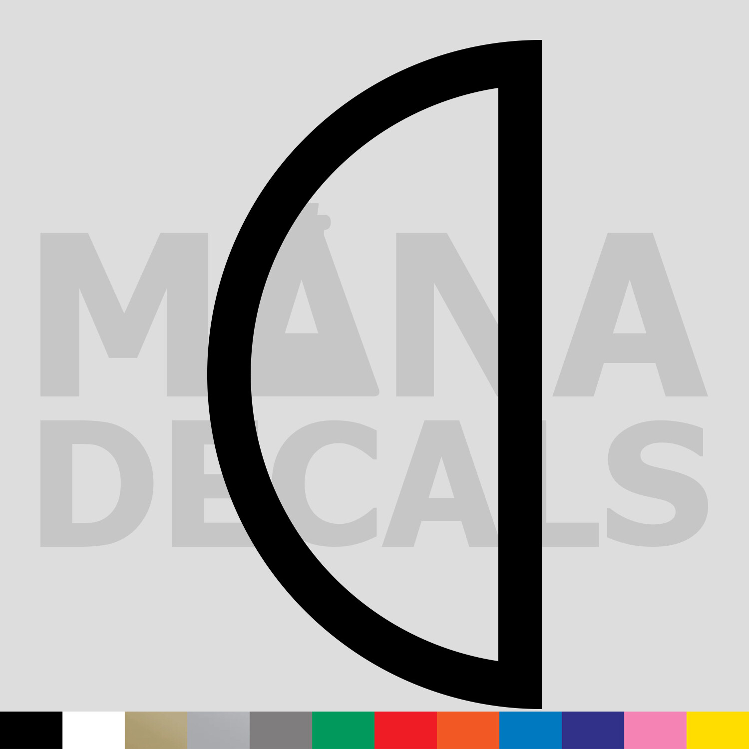 Semicircle Outline Vinyl Die Cut Decal Sticker – Half Circle Shape