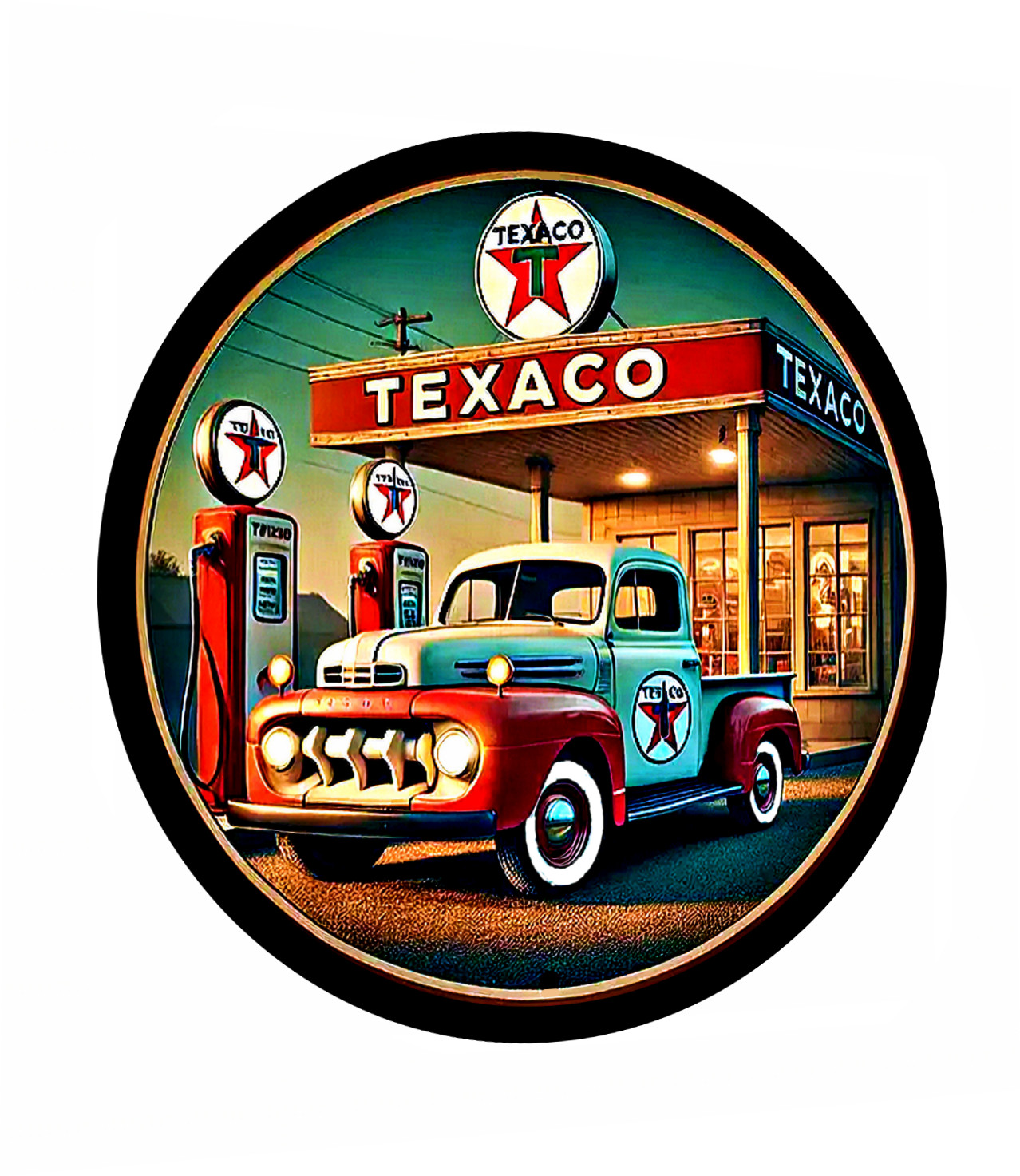 TEXACO GAS STATION STICKER SIGN SEXY WOMAN GASOLINE STATION FILLING STATION