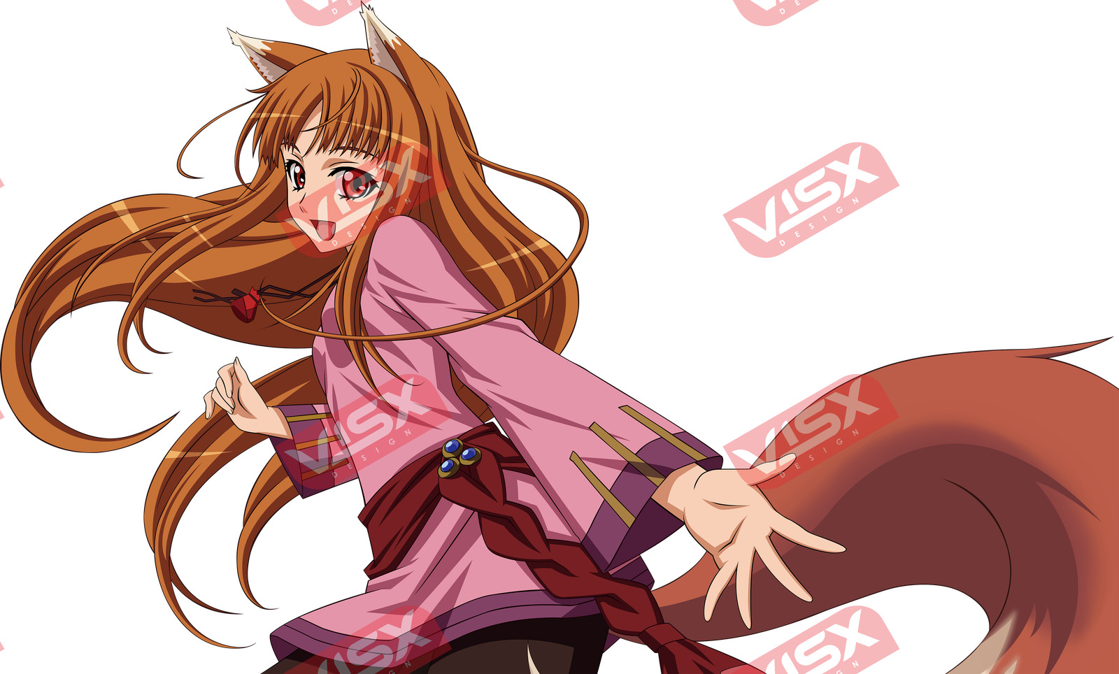 Holo 4 Spice And Wolf Anime Peeker Bumper Sticker Car Decal Manga Waifu
