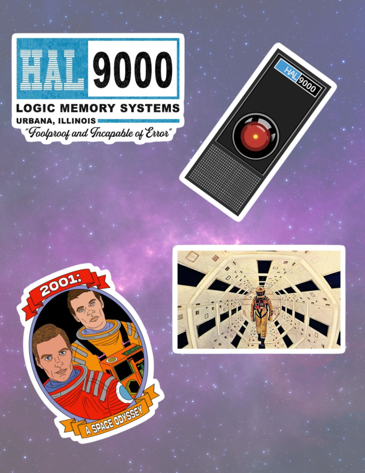 2001 Space Odyssey 60’s 4pc Movie Sticker Pack