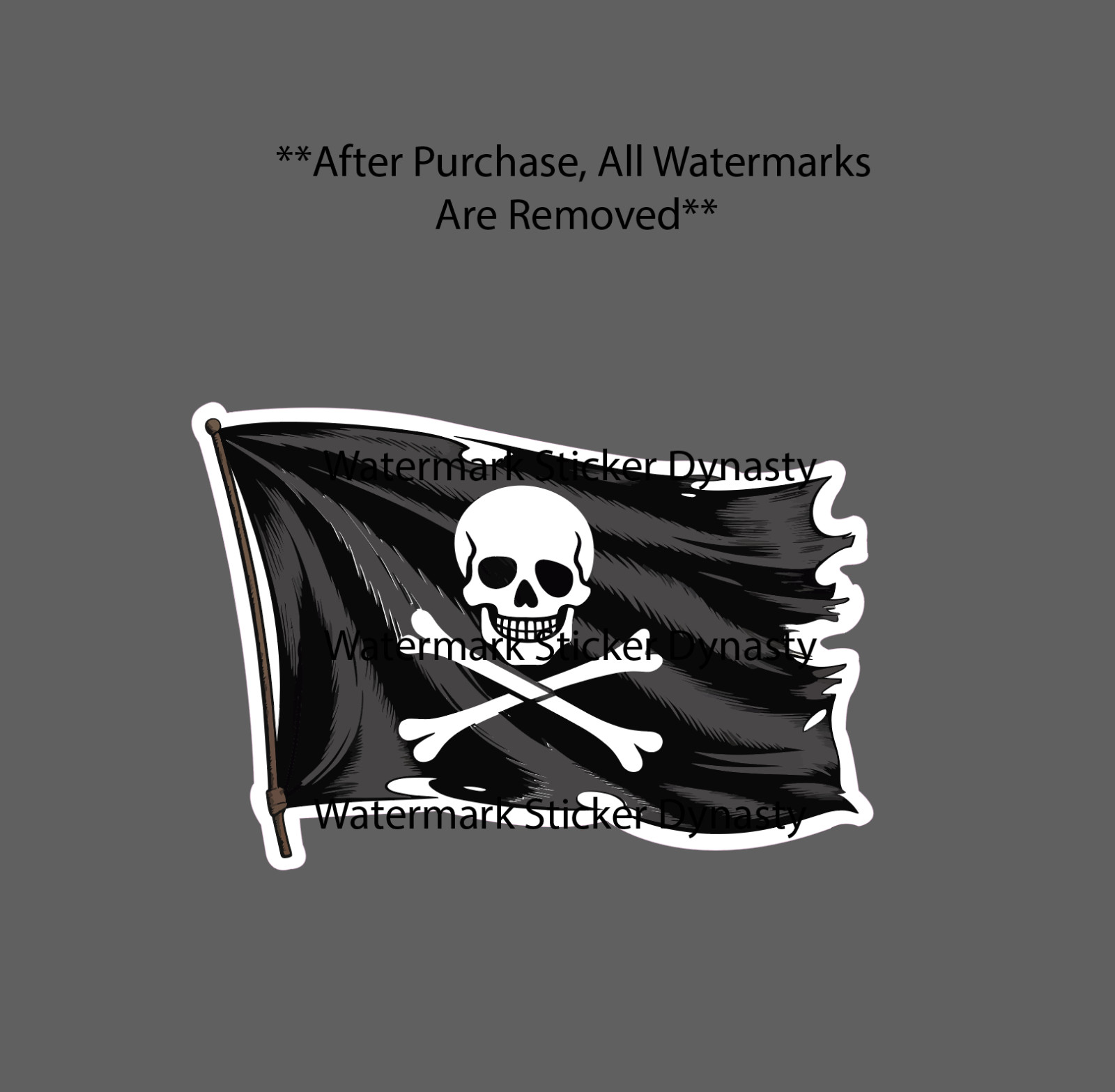 Pirate Flag Sticker Waterproof Decal Pirates Skull Crossbones Nautical Gift NEW