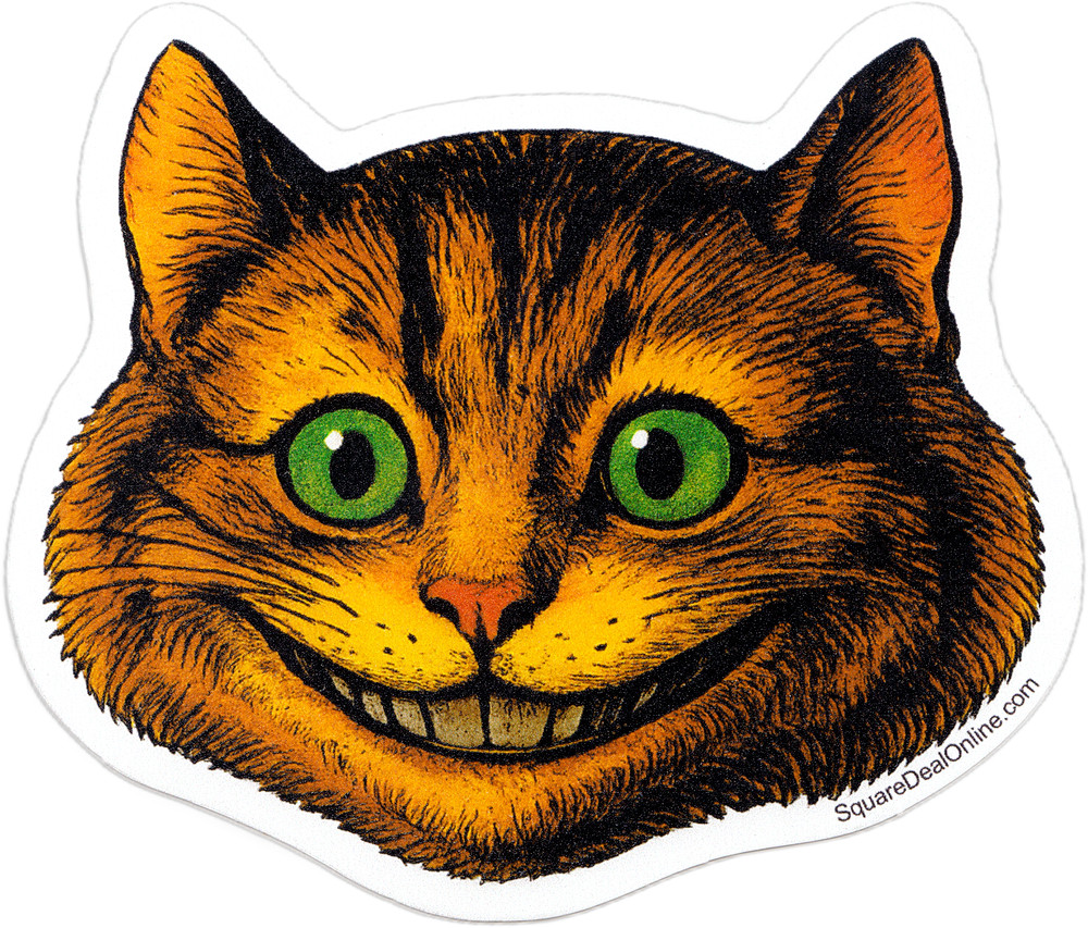 Sticker – Alice’s Adventures in Wonderland Cheshire Cat Lewis Carroll 3.75″