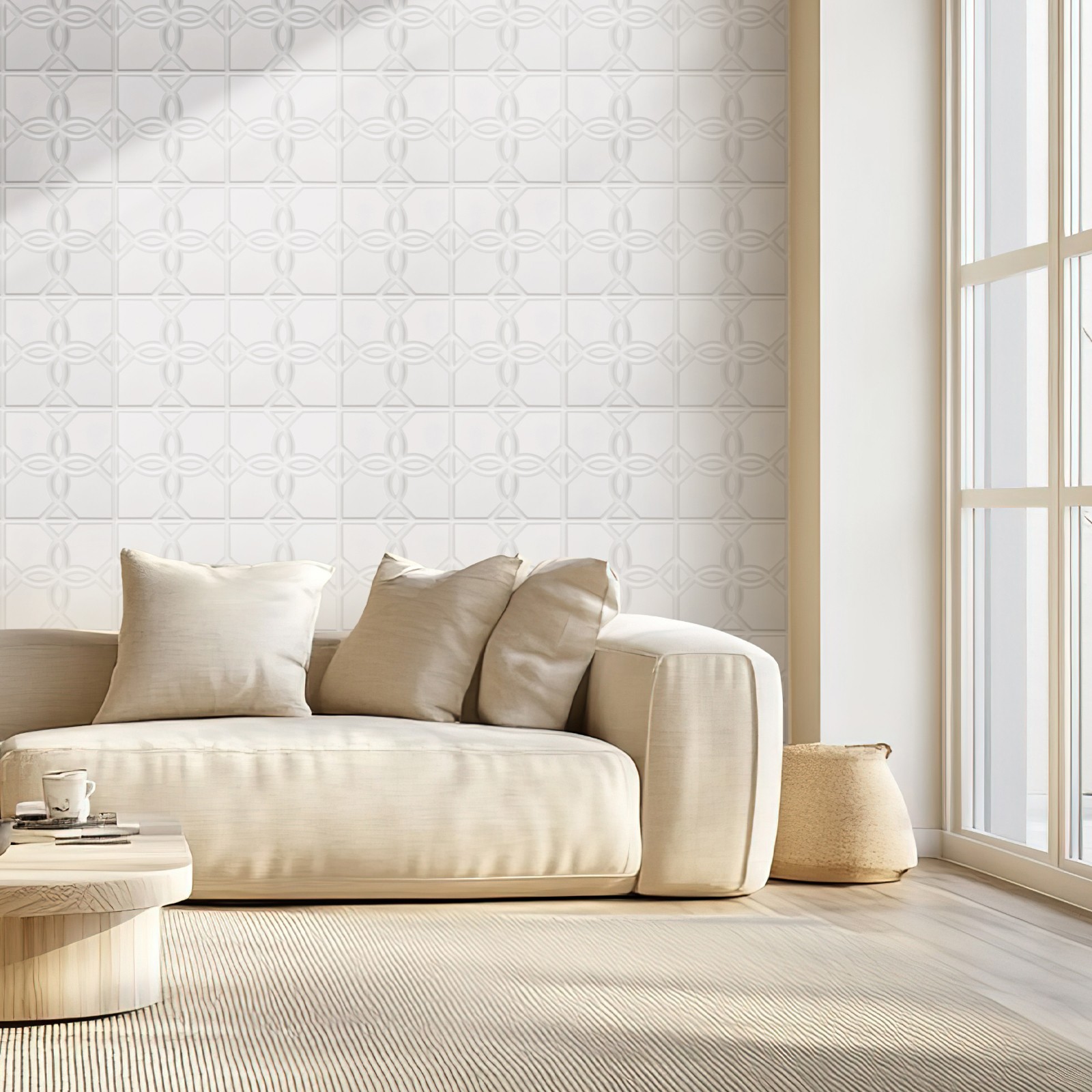 33 Pack White 3D Wall Panels Decorative PVC Tiles 11.8″ X 11.81″ Floral Design