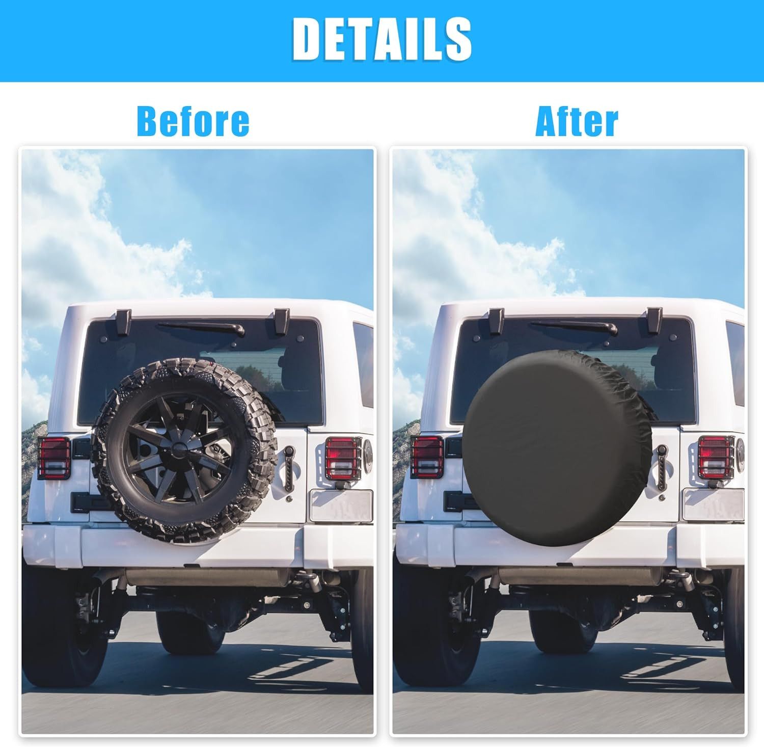 Universal 190T Polyester Spare Tire Cover for Jeep Trailer RV SUV Truck Wheel Su