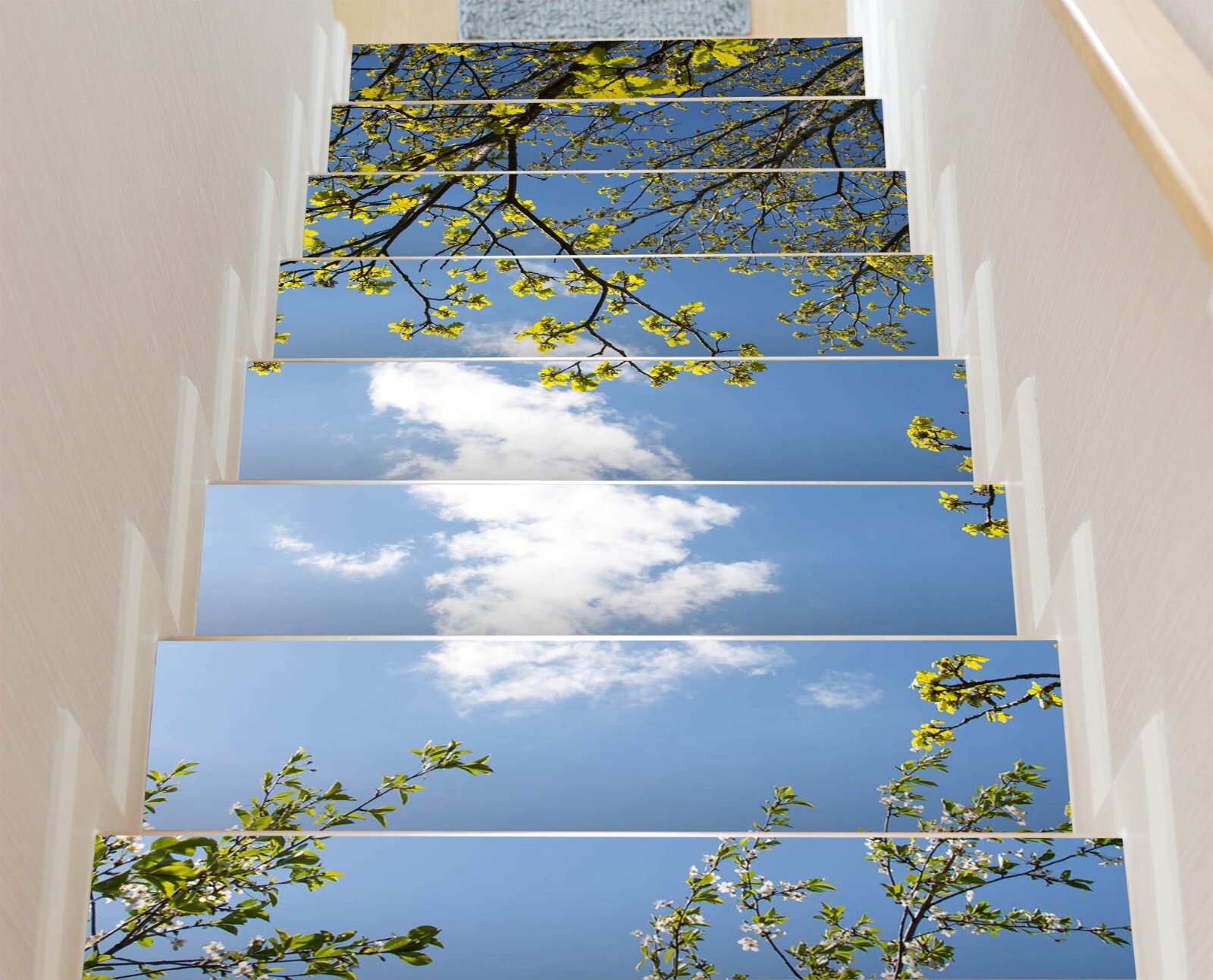 3D Simple Clouds L219 Stair Risers Decoration Photo Mural Vinyl Wallpaper Vera