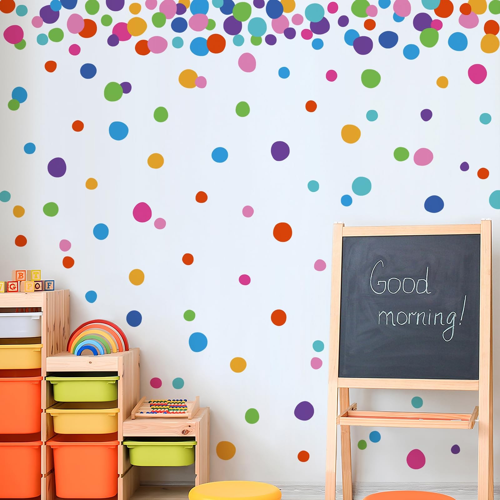 10 Sheets Polka Dot Wall Decals Irregular Colorful Dots Wall Stickers Peel an…