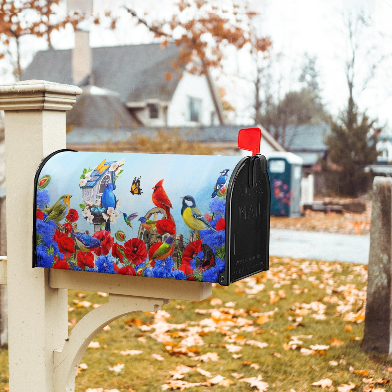 Anyako Spring Cardinal Birds Mailbox Covers Magnetic 21×18 inch,