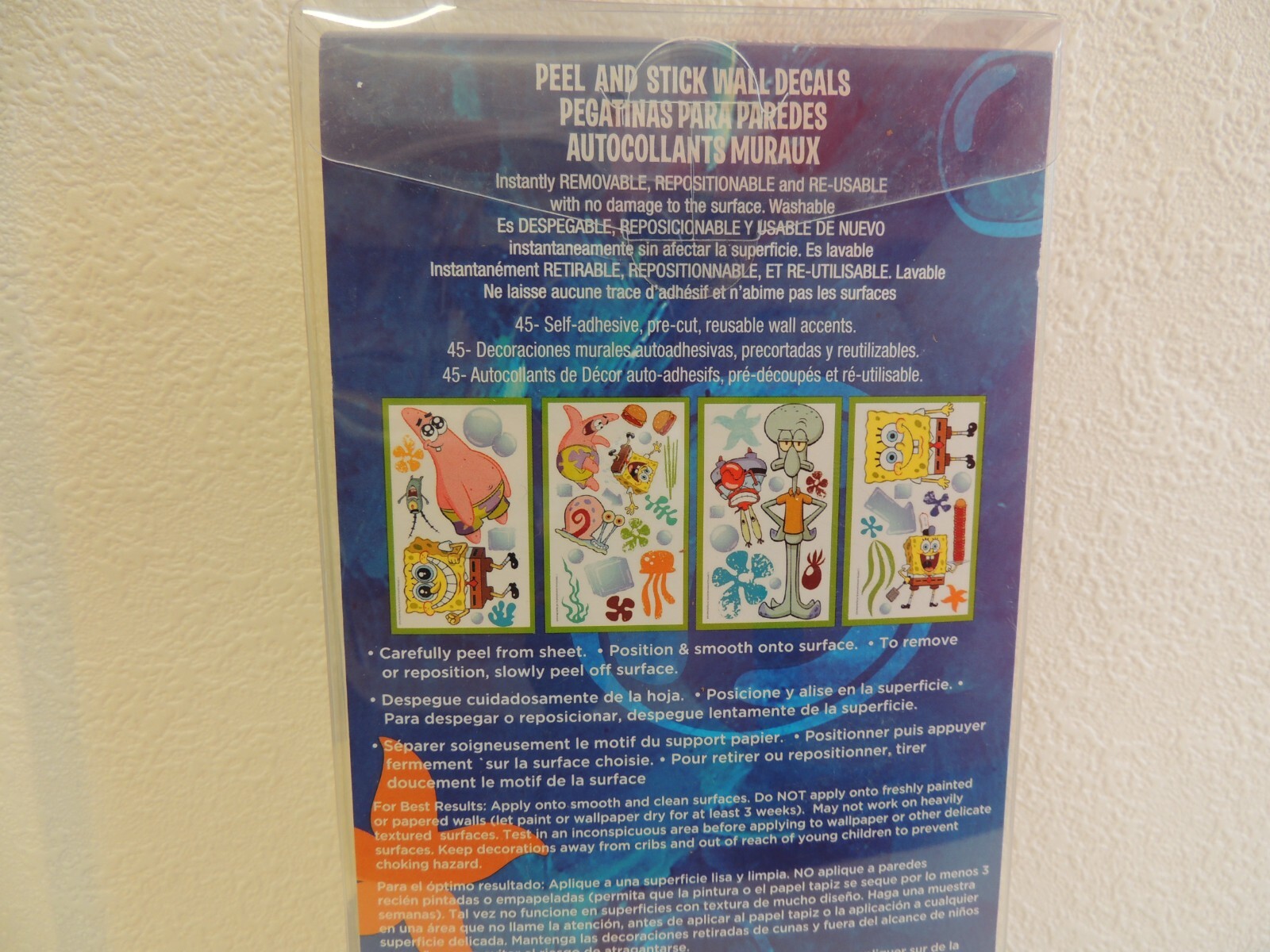 SPONGEBOB SQUAREPANTS ROOMMATES PEEL AND STICK WALL DECALS # RMK1380SCS