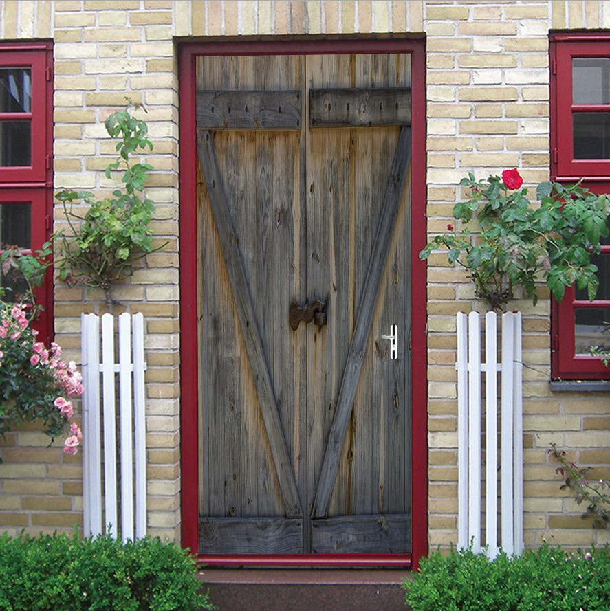 Ancient Egypt 3D Rustic Barn Door Sticker Decal Self-adhesive Wrap Mural Home Dé