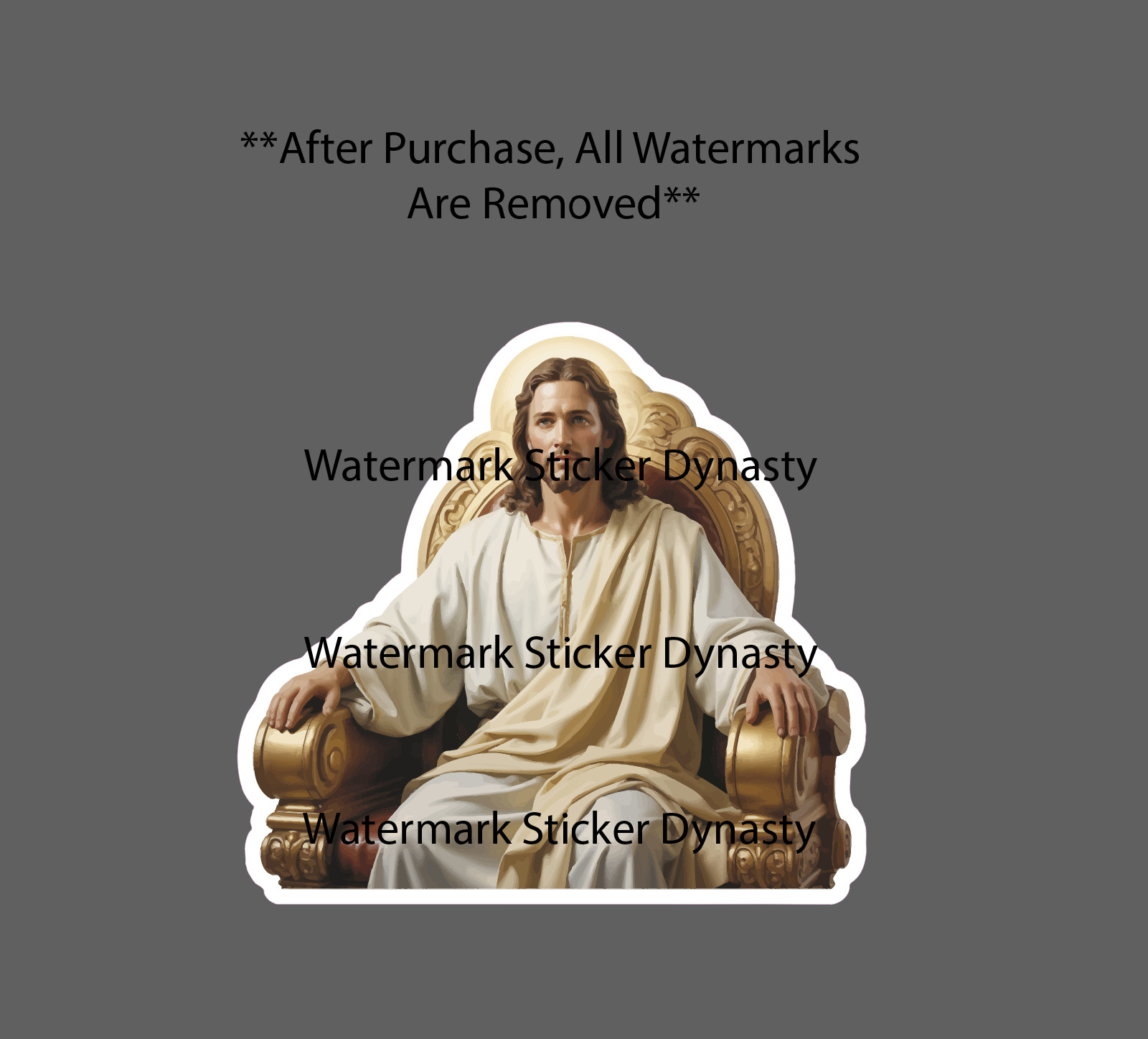 Jesus Sticker Waterproof Decal Golden Throne King Lord Bible God Gift NEW