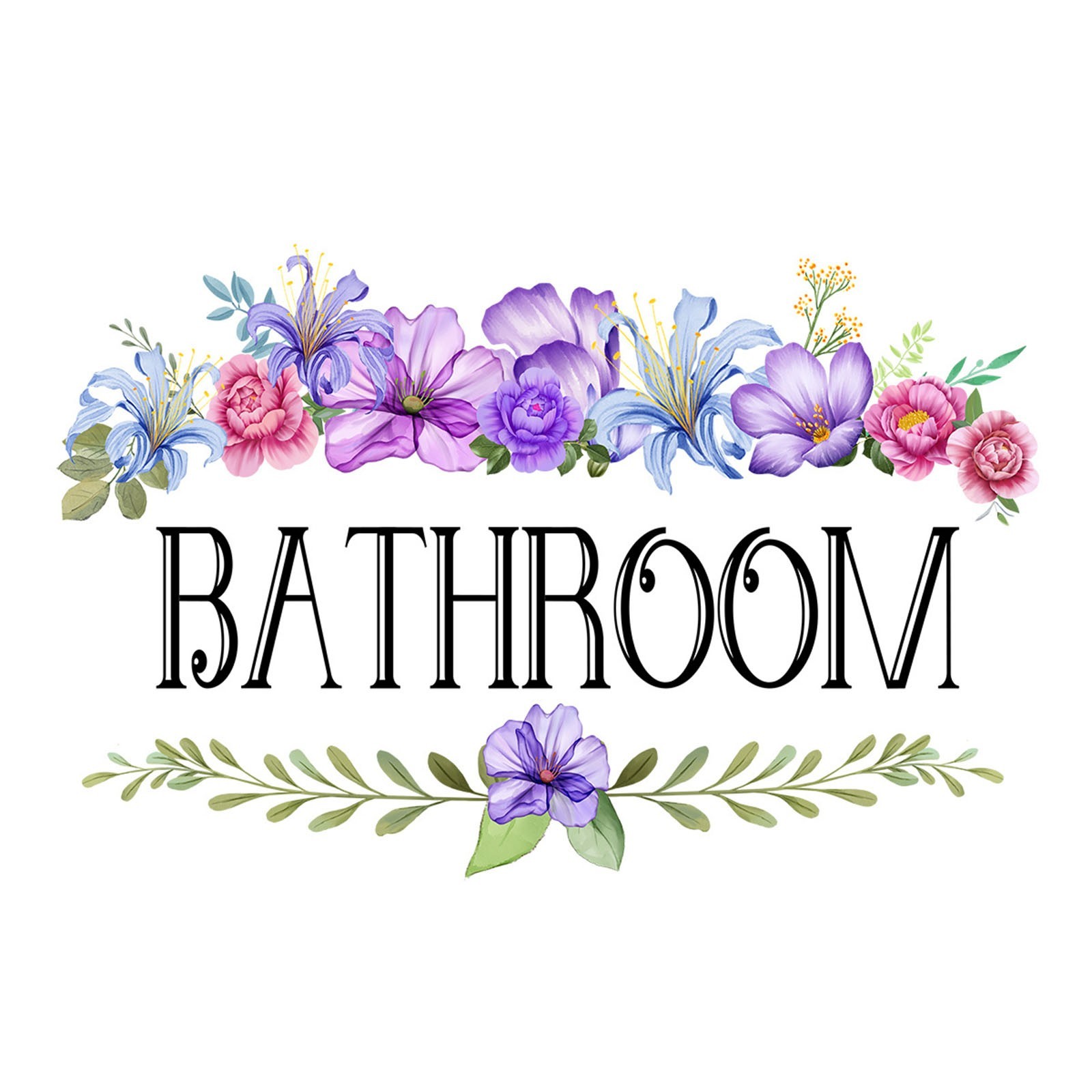 Waterproof Vinyl Wall Sticker Bathroom Door Sign Easy to Apply and Remove