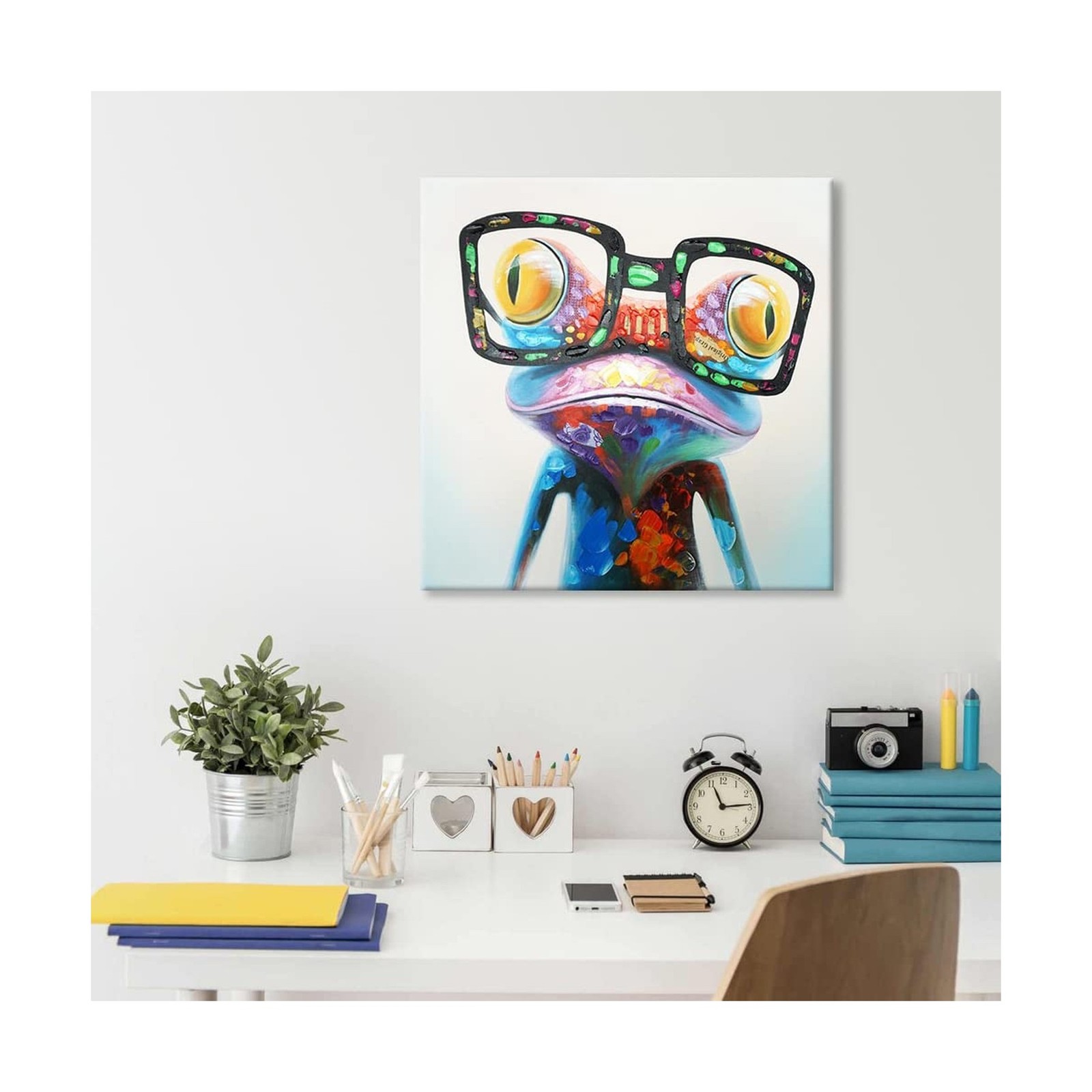SEVEN WALL ARTS Frog Canvas Wall Art Colorful Animal Painting Pictures Happy …