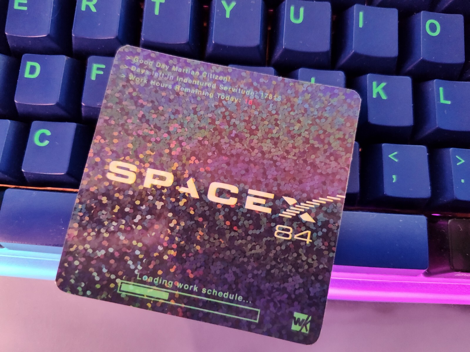 Stock SPCX 84 Retro SpaceX Tesla Nostalgia Sticker Holographic Water Proof