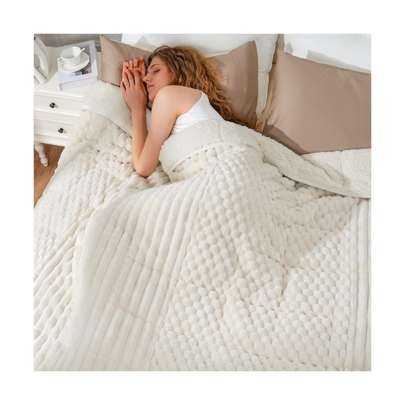Uttermara Fleece Weighted Blanket for Adults Queen Size 15lbs, … USA FAST SHIP