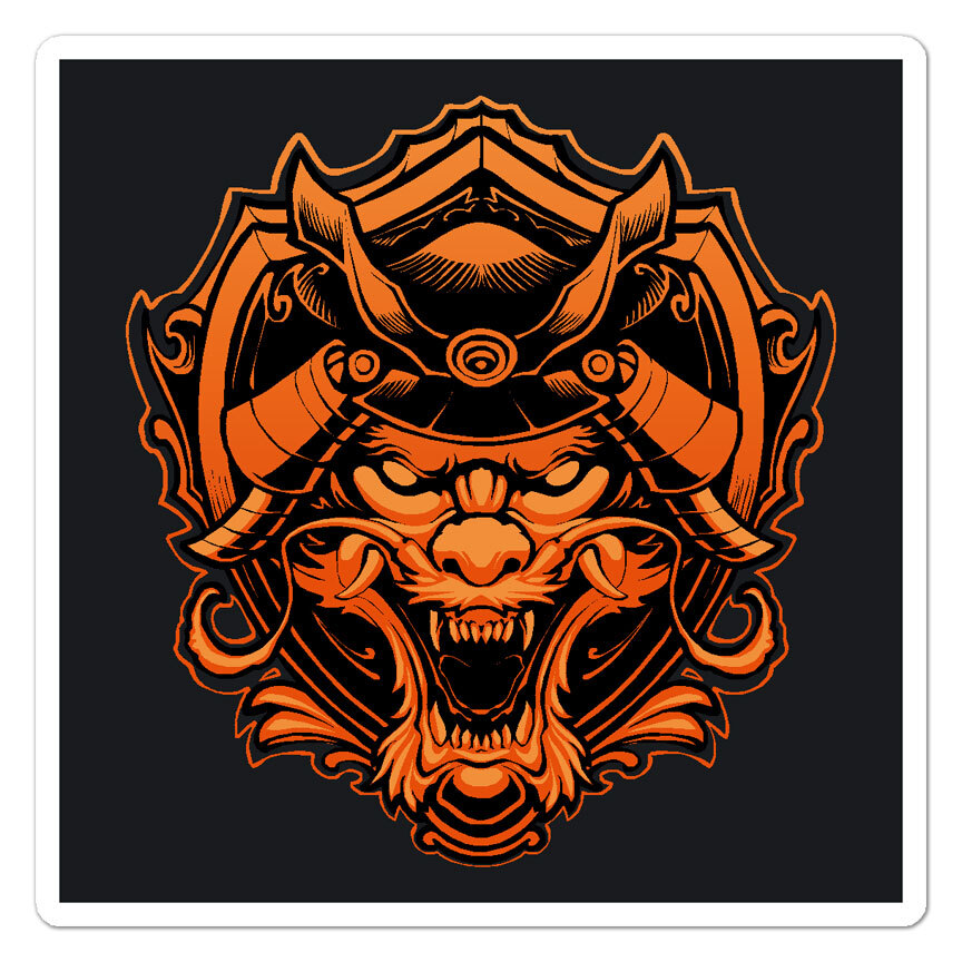 Asian Dragon Head Oni, Vinyl Decal Sticker, Indoor Outdoor, 3 Sizes, #11145