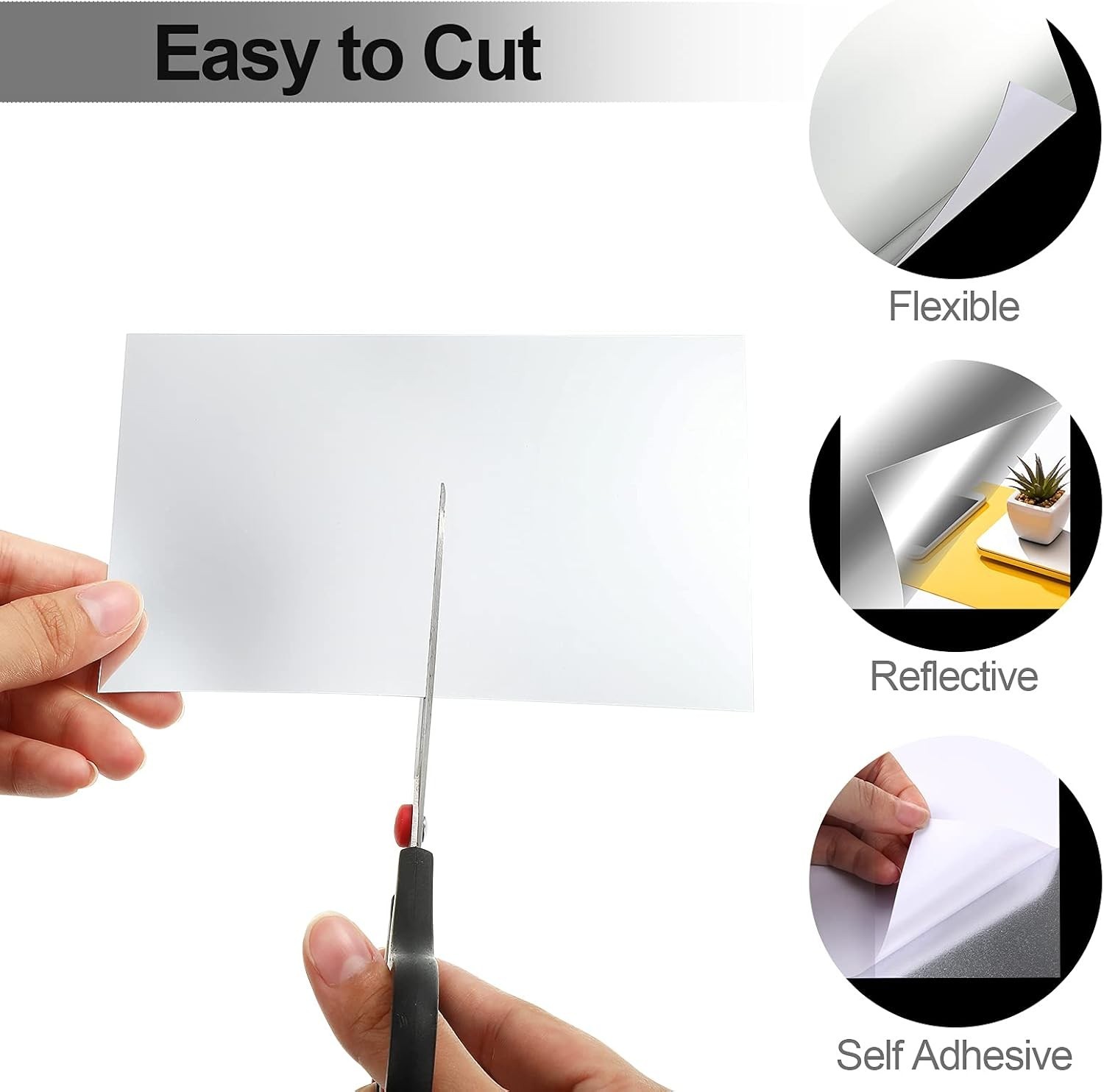 Reflective Wall Decor: 10 Adhesive Silver Mirror Stickers – 4 x 6 Inches