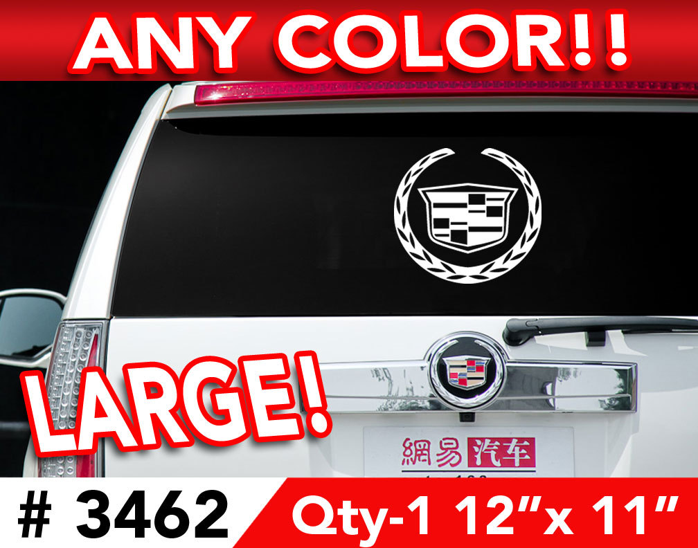 CADILLAC ESCALADE CTS STS DTS DECAL STICKER 12″w x 11″ ANY 1 Color