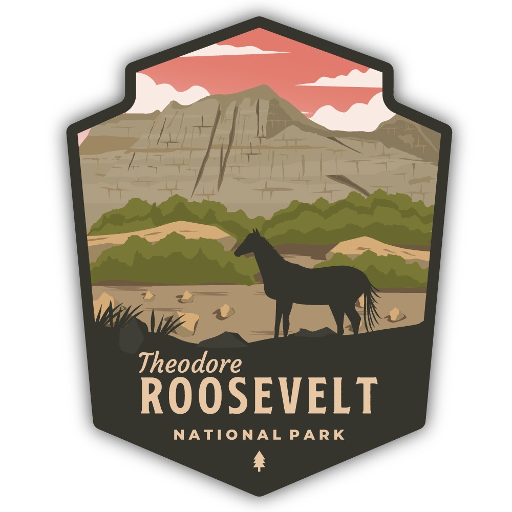 Theodore Roosevelt National Park Emblem Art Cut To Shape Vinyl Sticker