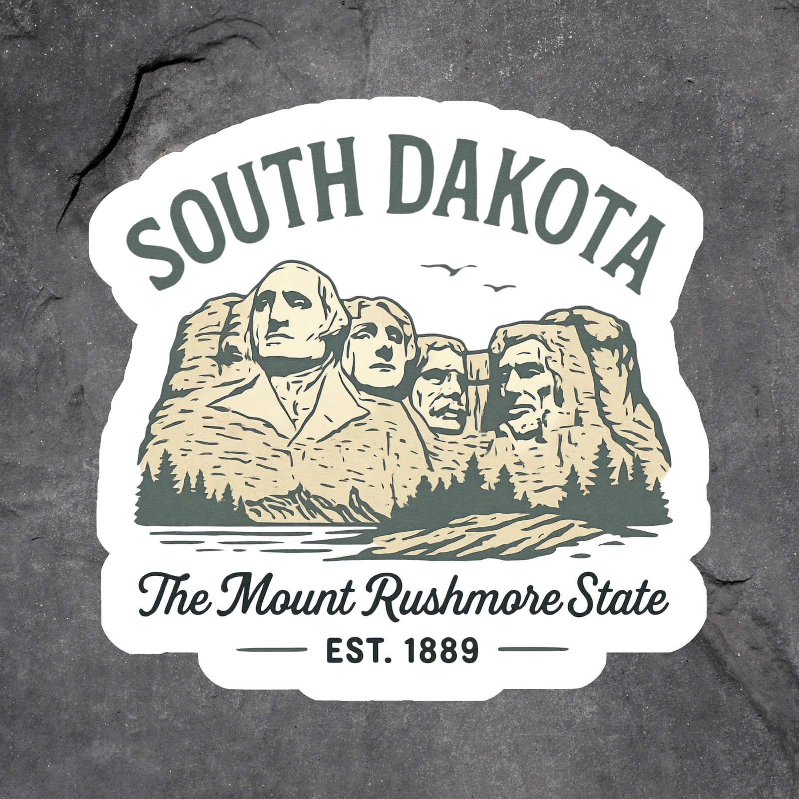 South Dakota sticker vinyl decal mount rushmore est 1889 vintage retro