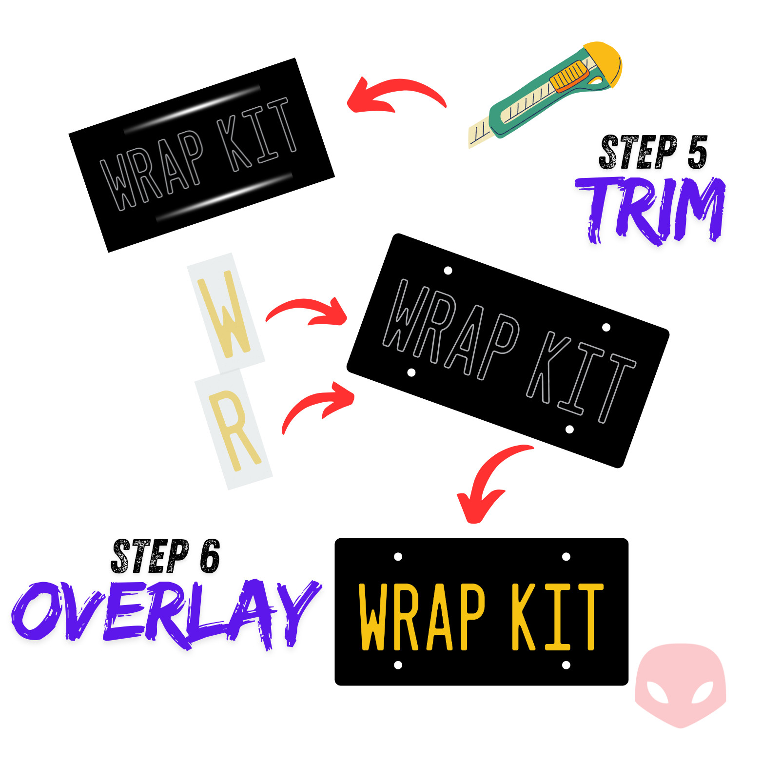 Golden Yellow LEGACY Reflective California Plate Wrap DIY Kit
