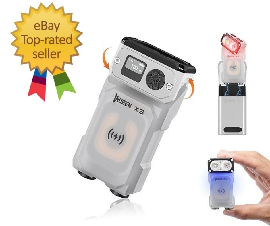 X3 Mini Flashlight with Rechargeable Charging Box 180 Degree … Fast Ship