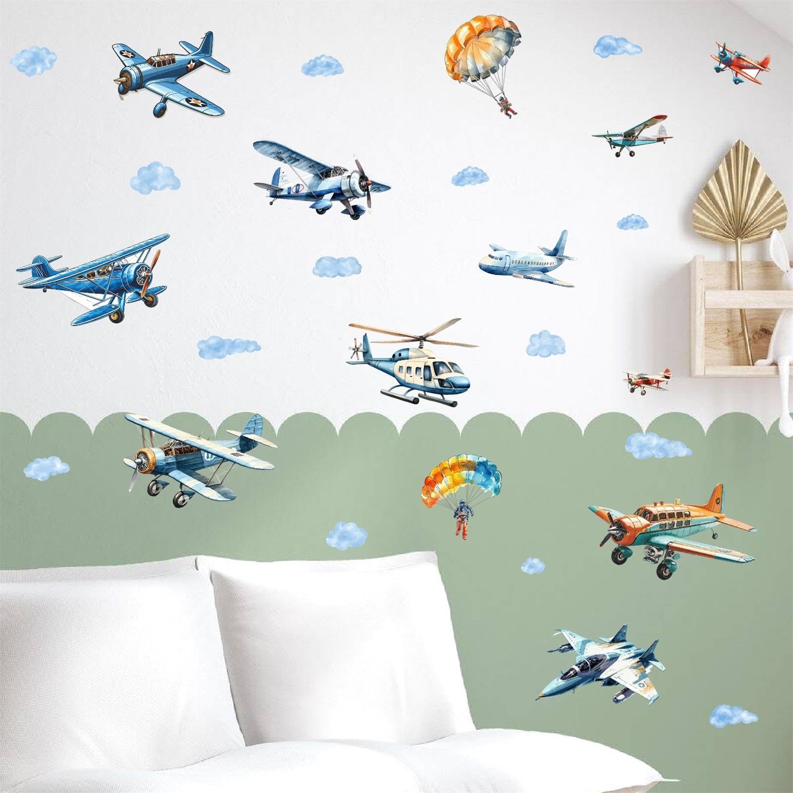 Airplane Wall Stickers Large Airplanes Wall Decals Plane Clouds Decals Aircra…