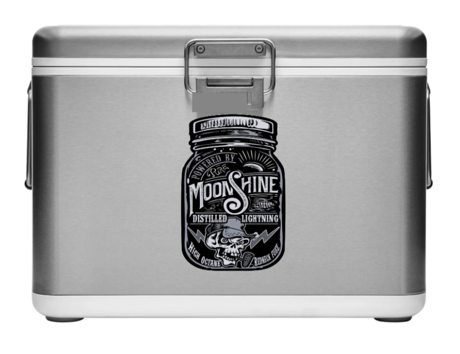 Drinking – Moonshine Lightning – 4×6 Vinyl Decal Car Window Cooler Bar Trailer