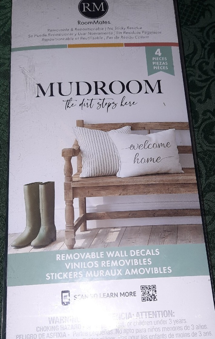 Room Mates ‘Mudroom The Dirt Stops Here’ Removable Wall Decal 36.5W x 8.625H