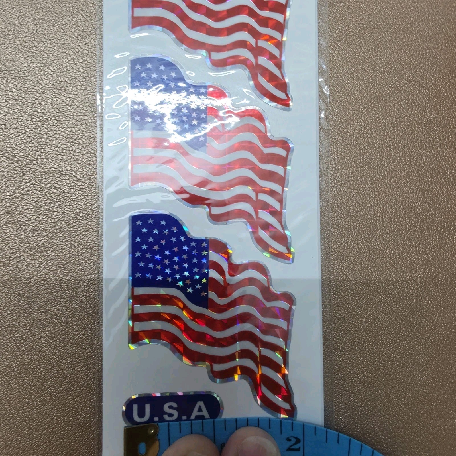 RUBIES USA FLAG HOLOGRAPHIC WATERPROOF STICKERS 12 PK (72 FLAGS/10 USA STICKERS)