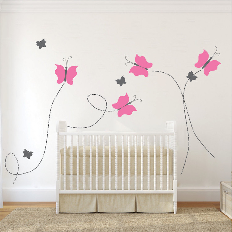 Nursery Butterfly Wall Decal Girl’s Room Wallpaper Insects Removable Vinyl, b25