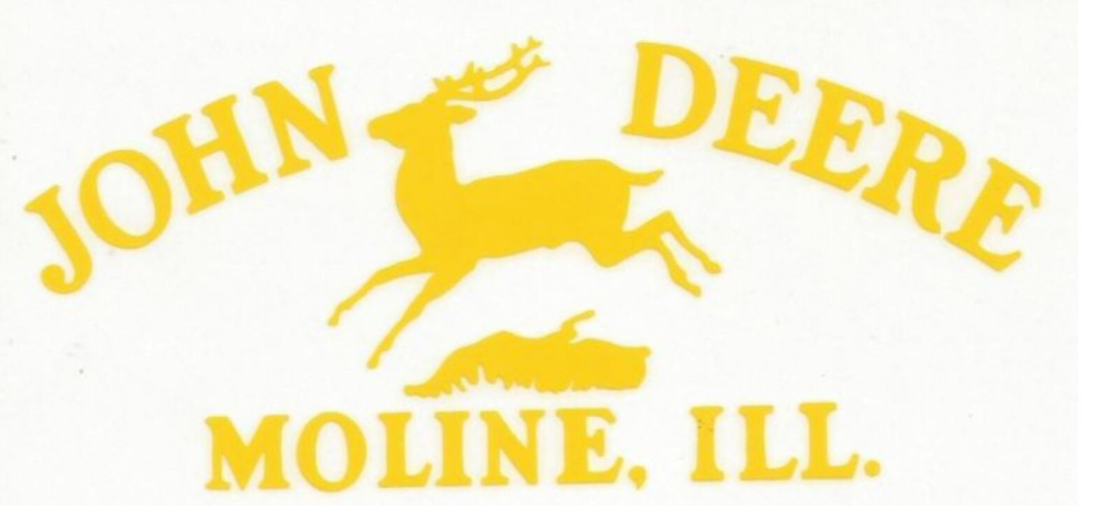 2X JOHN DEERE MOLINE, ILL. “LEAPING DEERE” 2-Pack Yellow 9″ 12″, 15″!