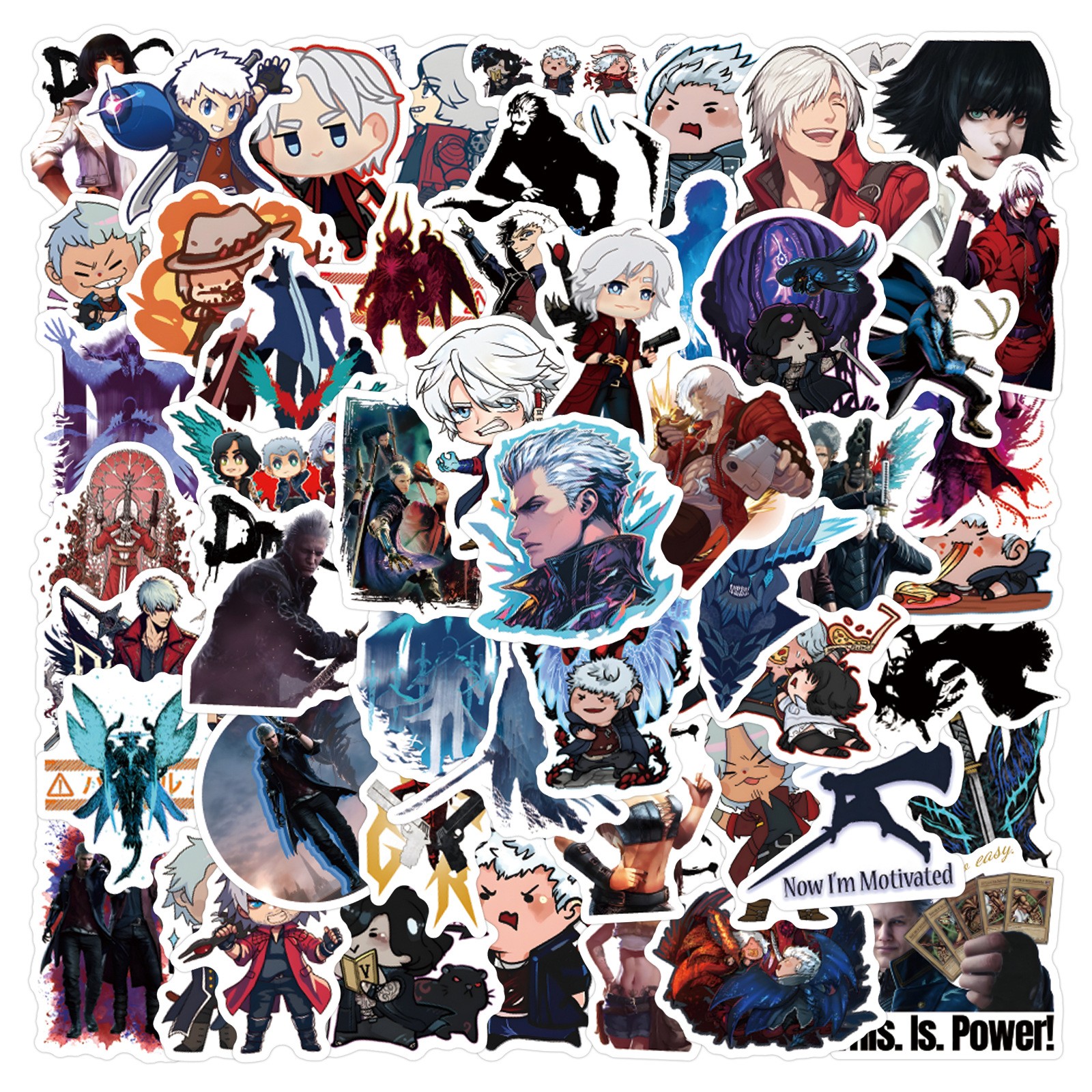 110Pcs Devil May Cry Stickers for Kids Teens Girls Scrapbooking Water Bottles