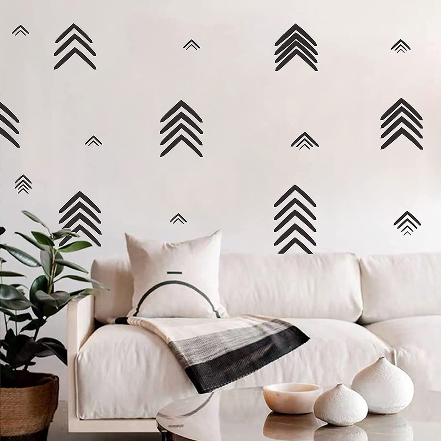 Easma Black Arrow Wall Decals Modern Vinyl Removable ~ 3 Sheets Peel and Stick