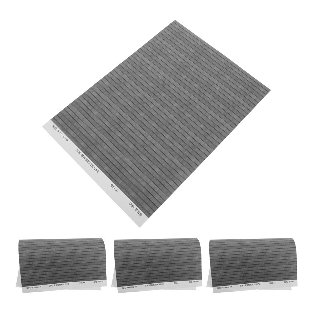 4 Sheets Dollhouse Miniature Roofing Decal – Peel And Stick Roof Tile Sheets