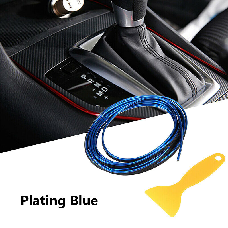 Blue 5M Car DIY Interior Adornment Door Sticker Moulding Styling Strip Trim Line