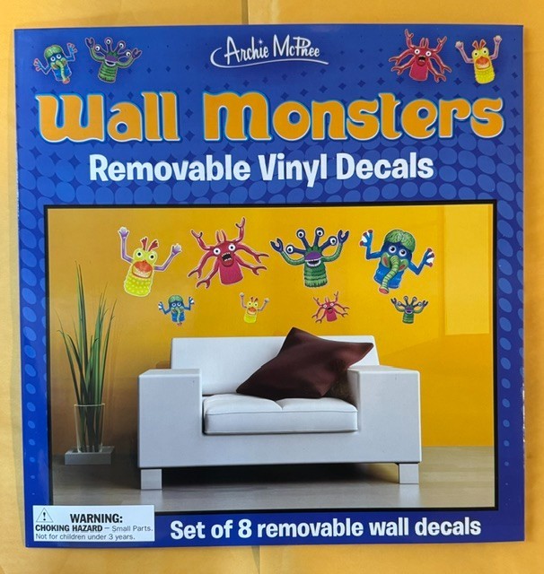Archie Mcphee Wall Monsters Removable Decals Set of 8 NEW SEALED Ships FREE USA