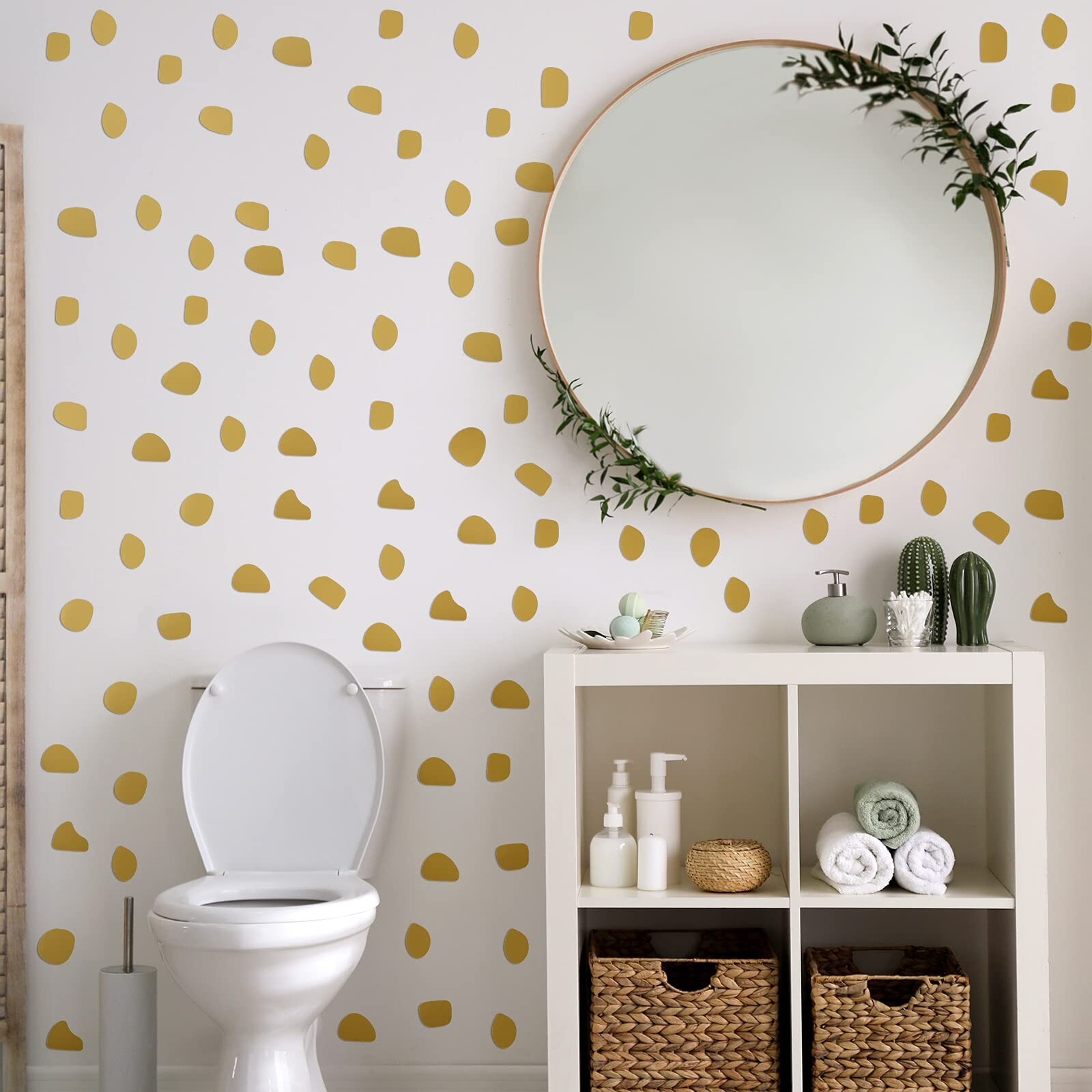 500 Pieces Irregular Polka Dots Boho Wall Decal Vinyl Nursery Wallpaper Stick…