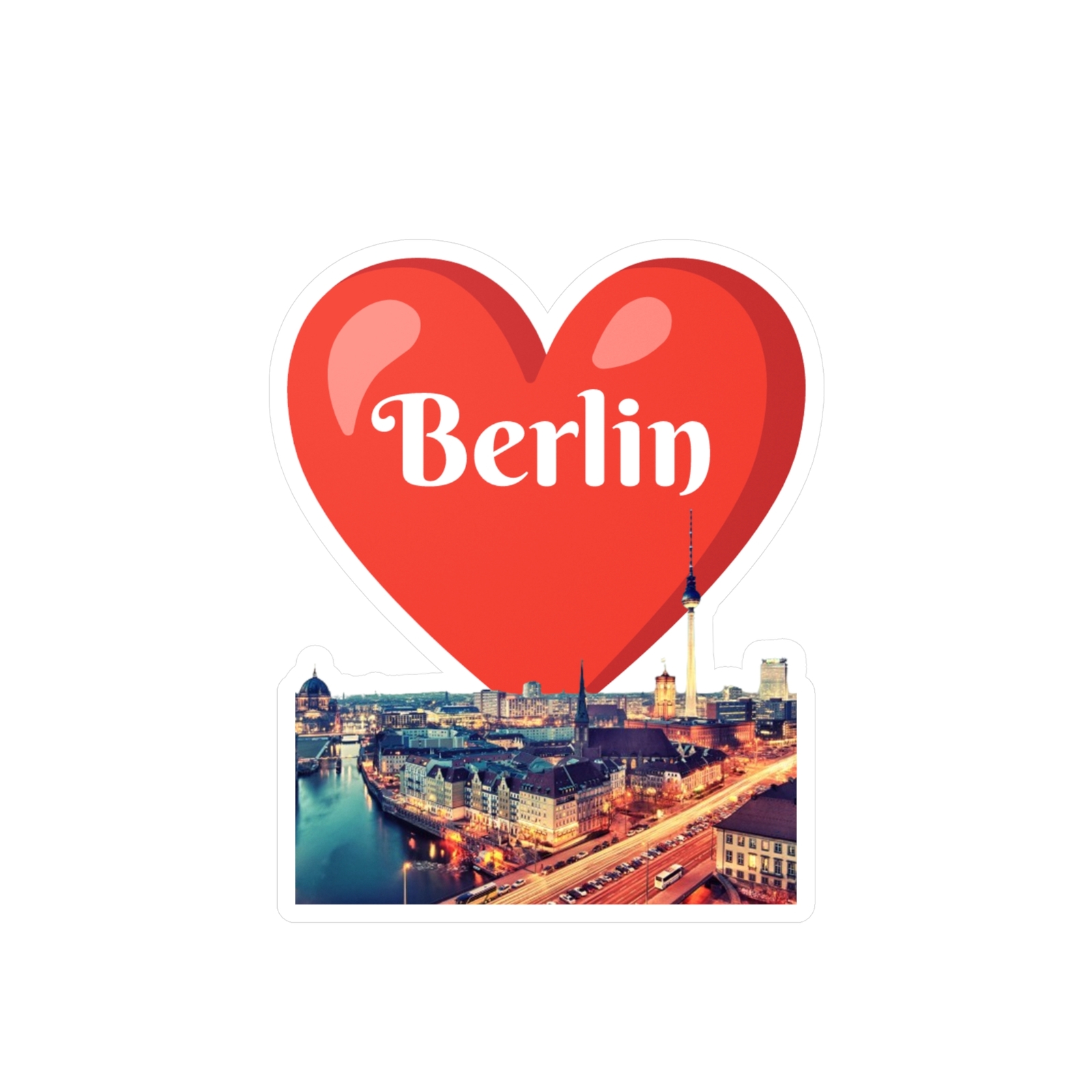 Vinyl Sticker / Decal – I Love Berlin Germany Unique Skyline Art iconic European