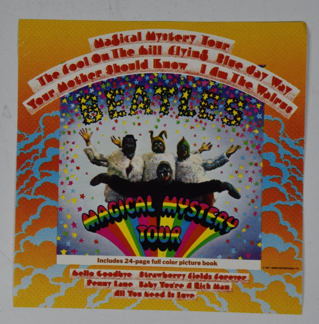 Vintage The Beatles Magical Mystery Cover Art 6″ Art Print 45 Record Paper ONLY