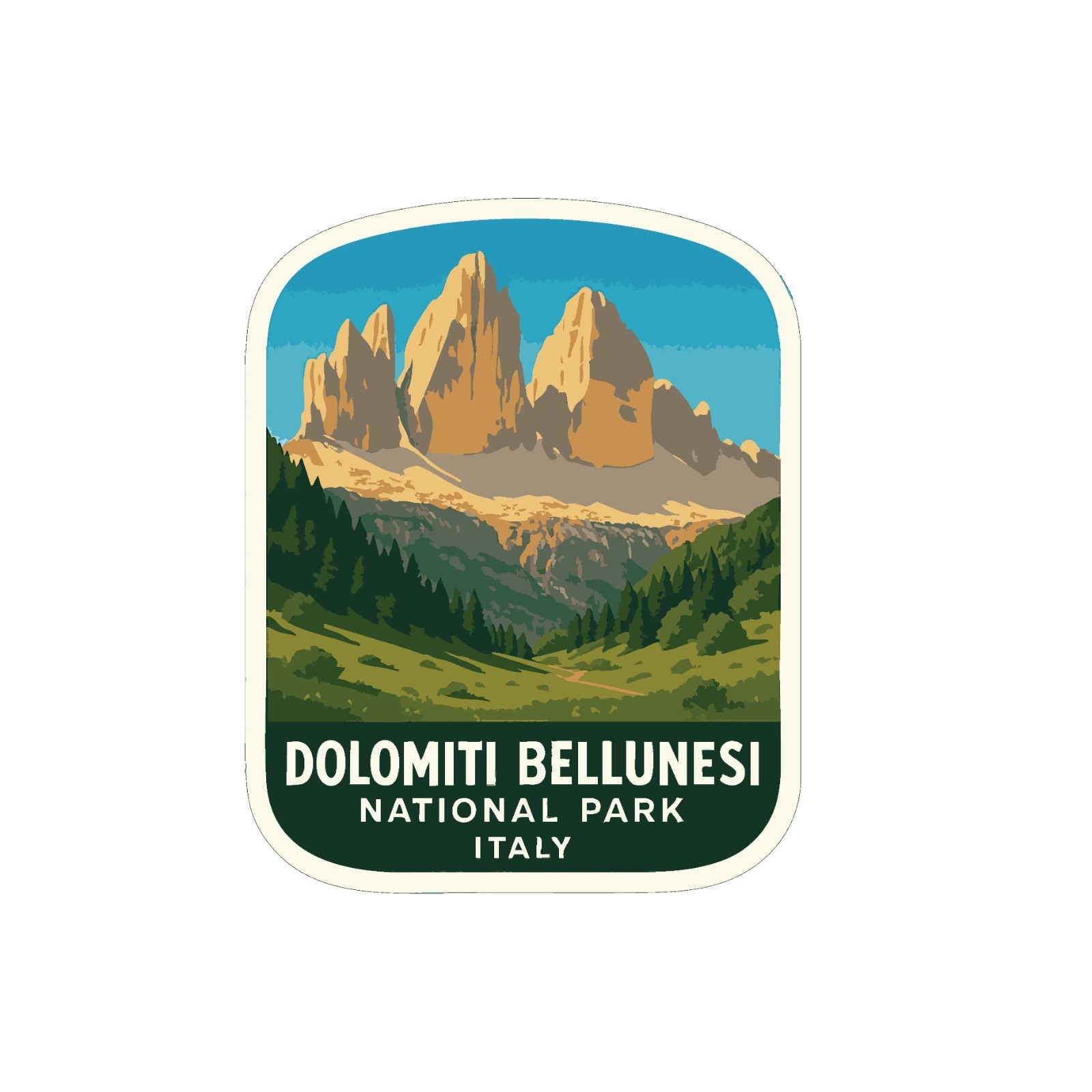 Dolomiti Bellunesi Italy National Park Sticker Decal Vinyl Die-Cut World