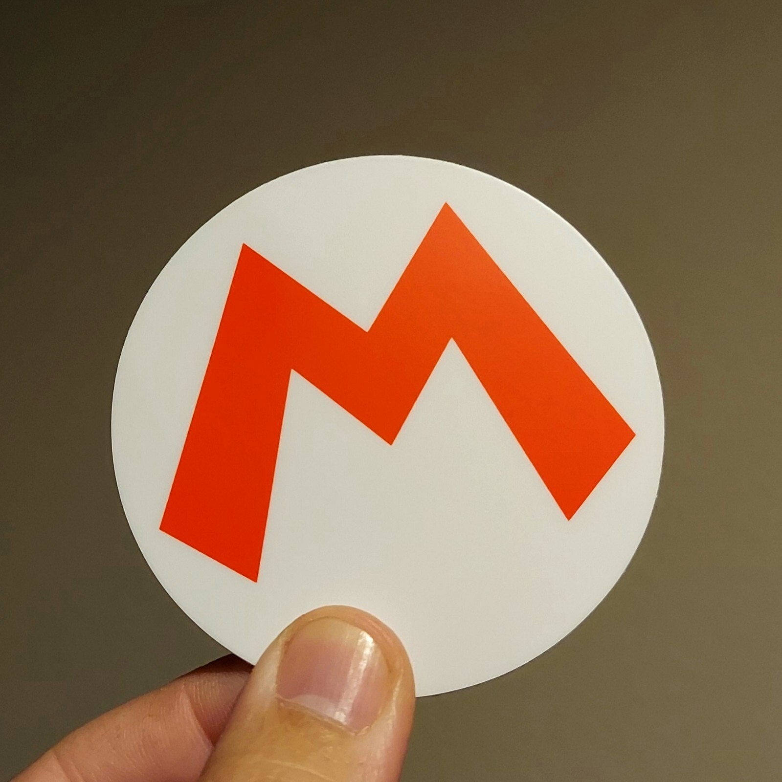 Super Mario Bros “M” Letter Bright Red Logo 3″ Round Circle Vinyl Sticker Decal