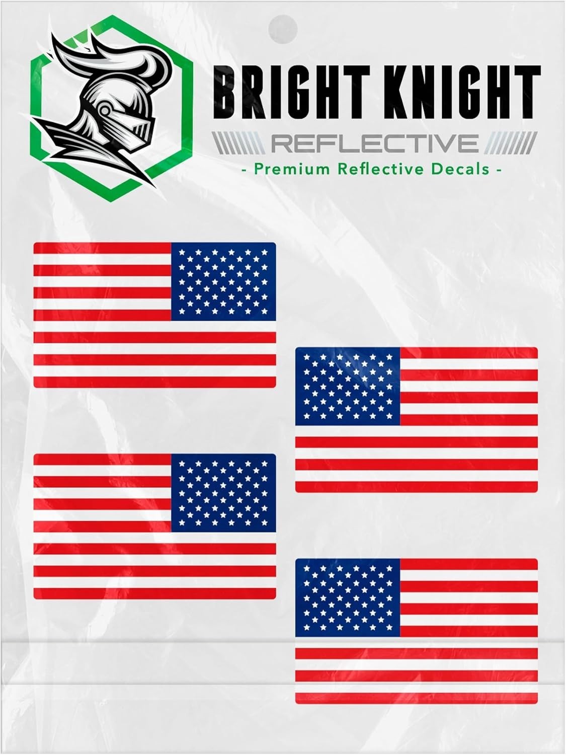 Reflective Flag Sticker, 2″ x 1″ Red/White/Blue American Flag Sticker Mirrore…