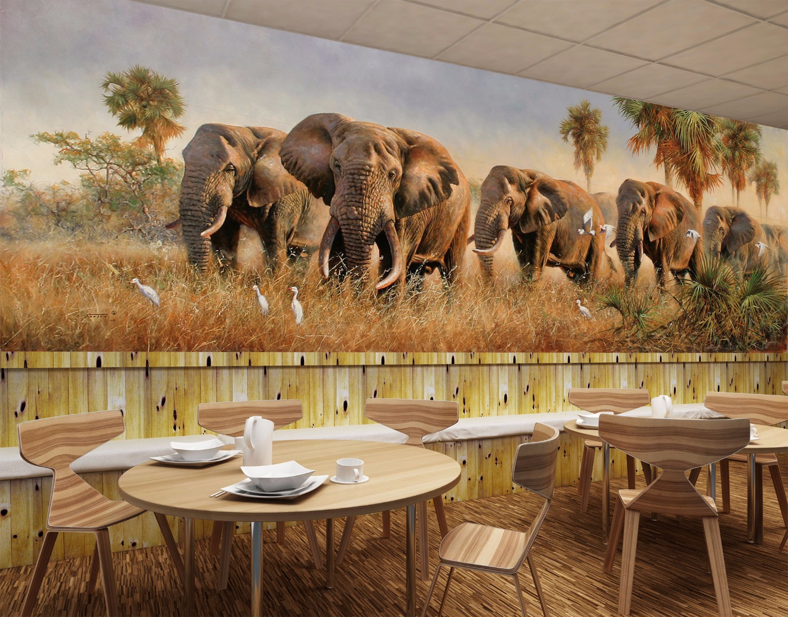 3D Elephants Birds 55 Wall Paper Wall Print Decal Wall Deco Indoor AJ Wall Paper