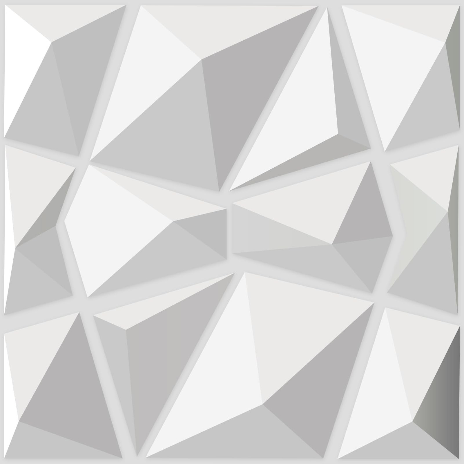 Art3d Decorative 3D Wall Panels in Diamond Design, 11.8″x11.8″ Matt White (33…