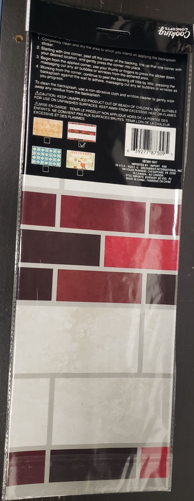 Kitchen Stove Backsplash Sticker/Wall Decal 30″x18,COLORFUL RECTANGLES,BRICKS,GR