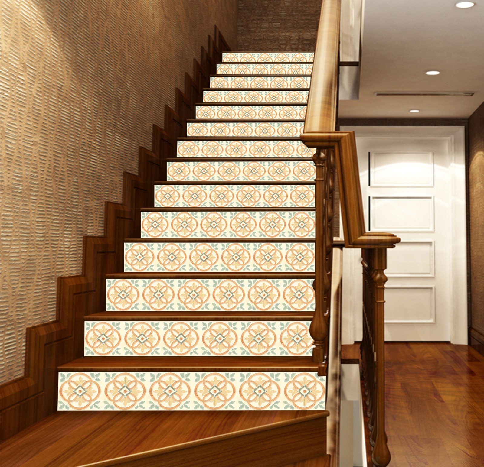 3D Yellow pattern 4 Risers Decoration Photo Mural Vinyl Decal Wallpaper US Lemon