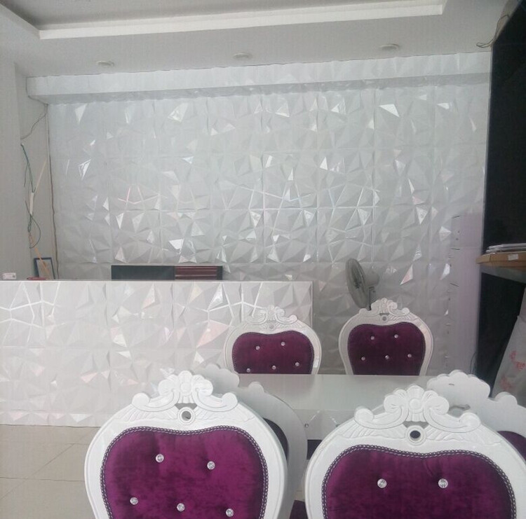 12Pcs PVC 3D Effect Wall Panels 30x30cm for DIY Wallpaper Home Decor White Color