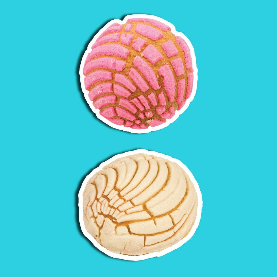 Concha Sticker Set, Includes Two (2) Stickers, Pink, Concha, Cute, Decal, Gifts