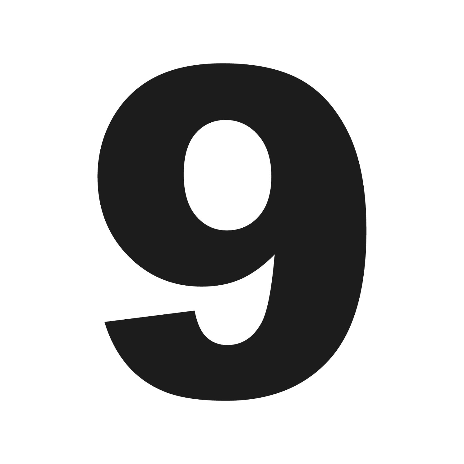 Number Nine Arial Black font Vinyl decal 9 bold font Sticker