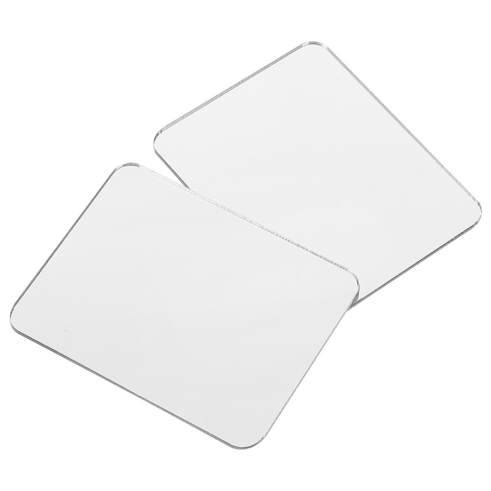 2 Pcs Stick On Mirror Decal For Smartphone Acrylic Self Adhesive Makeup Tool